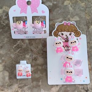 Cute Labubu Hair Accessories Set and Earrings